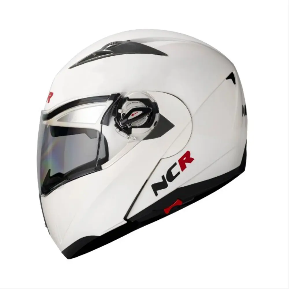 NCR-158 ÇENE AÇILIR GÖZLÜKLÜ E-CE BELGELİ KASK PARLAK BEYAZ