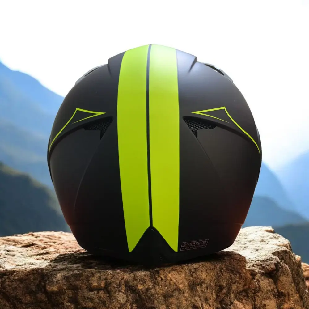 NCR-158 ÇENE AÇILIR GÖZLÜKLÜ E-CE BELGELİ KASK SARI GRAFIK