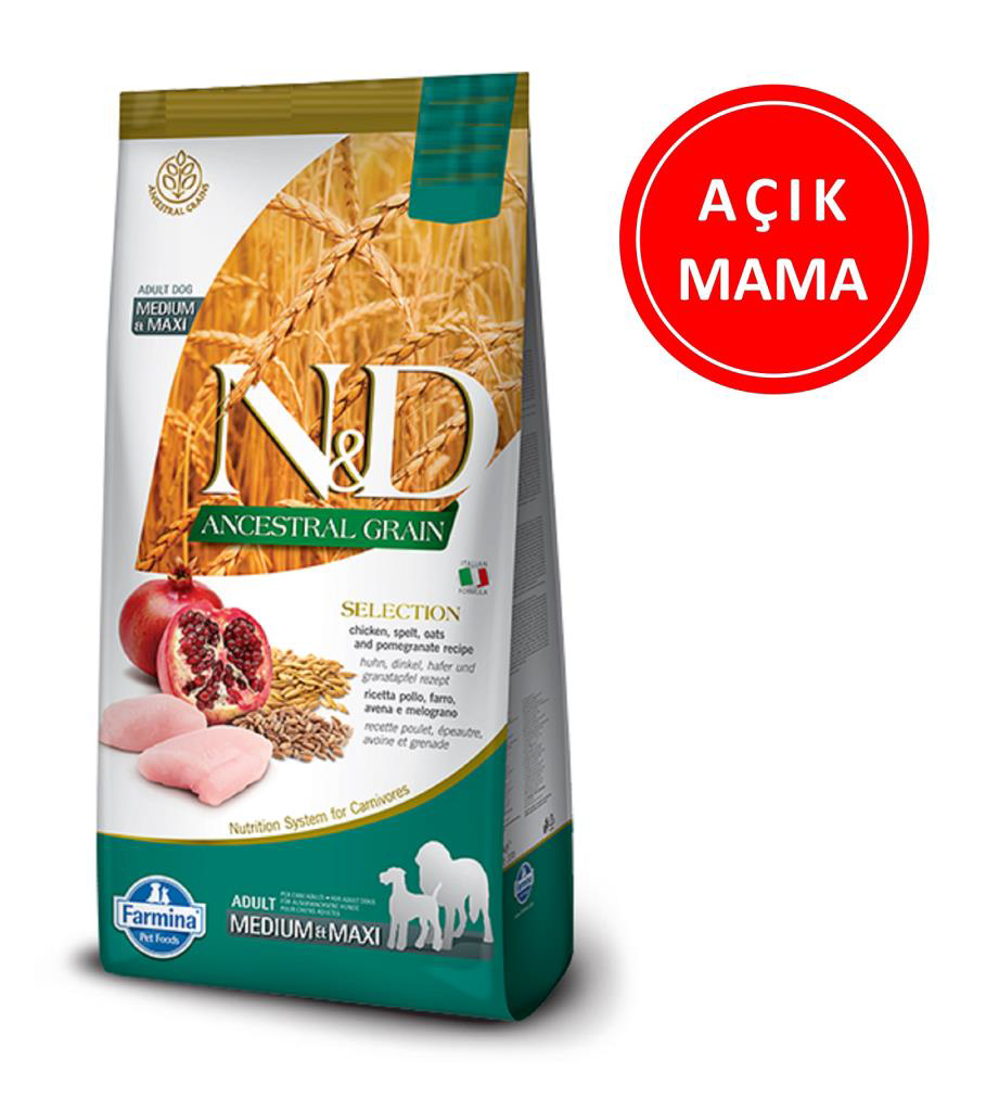 N&D Nd Düşük Tahilli Tavuklu Narli Medium & Maxi Köpek Mamasi 1 Kg Aç N&D Nd Düşük Tahilli Tavuklu Narli Medium & Maxi Köpek Mamasi 1 Kg Aç