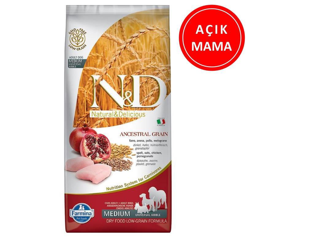 ND Düşük Tahıllı Tavuklu Narlı Yetişkin Köpek Maması 1 Kg AÇIK ND Düşük Tahıllı Tavuklu Narlı Yetişkin Köpek Maması 1 Kg AÇIK