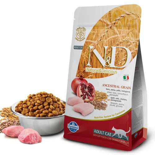 ND Düşük Tahıllı Tavuk Etli ve Narlı Kedi Maması 1,5 Kg ND Düşük Tahıllı Tavuk Etli ve Narlı Kedi Maması 1,5 Kg