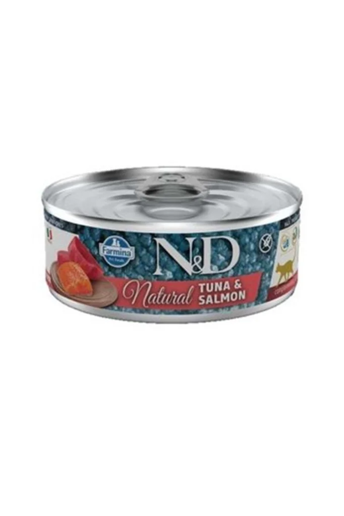 ND Natural Tuna Ve Somon Balıklı Yetişkin Kedi Konservesi 70gr