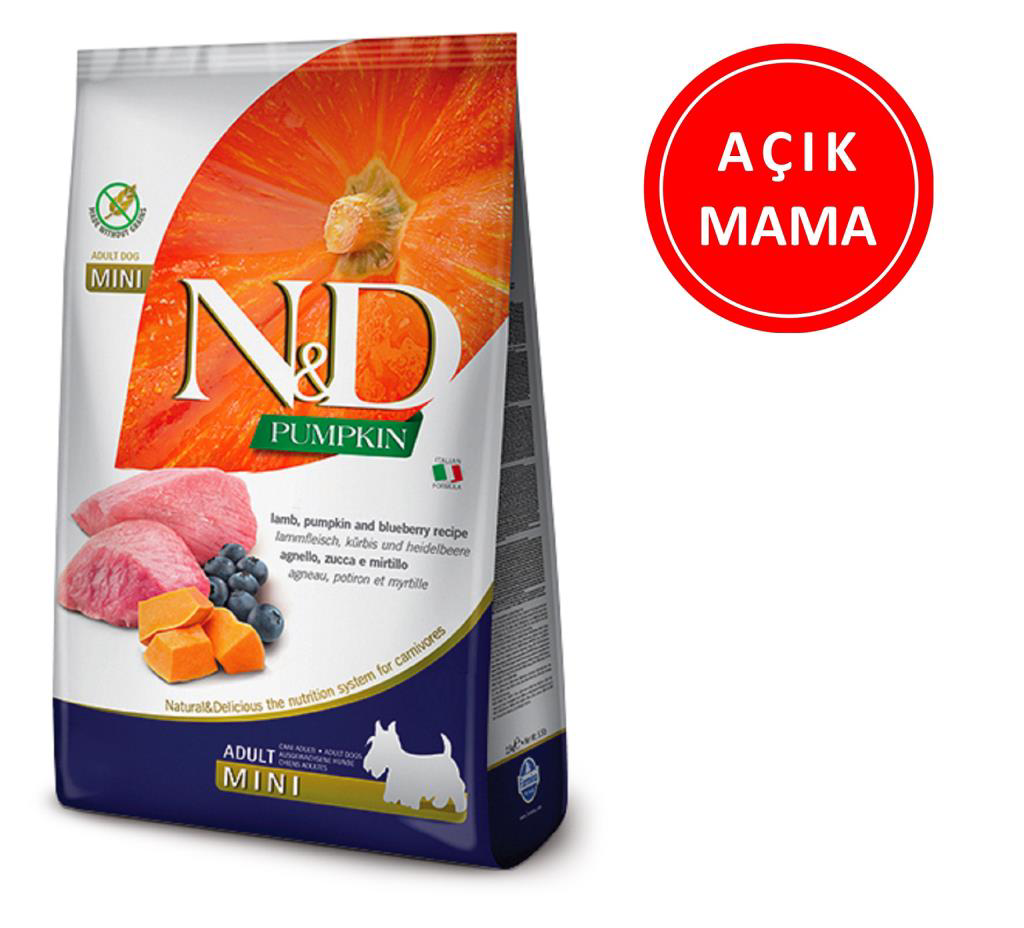ND Tahılsız Balkabaklı Kuzu Etli Küçük Irk Köpek Maması 1 Kg AÇIK ND Tahılsız Balkabaklı Kuzu Etli Küçük Irk Köpek Maması 1 Kg AÇIK
