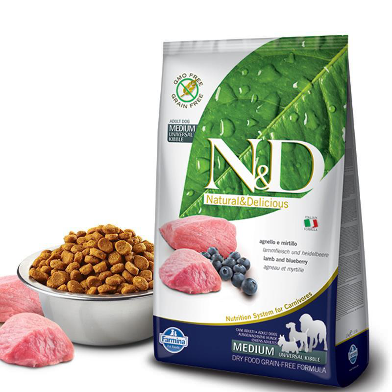 ND Tahılsız Kuzulu Yaban Mersinli Orta Büyük Irk Köpek Maması 2,5