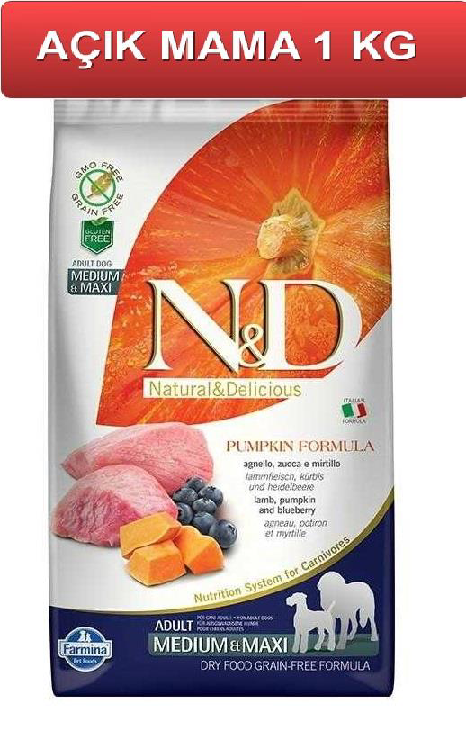 ND Tahılsız Pumpkin Balkabaklı Kuzu Etli Medium Maxi Köpek Maması ND Tahılsız Pumpkin Balkabaklı Kuzu Etli Medium Maxi Köpek Maması
