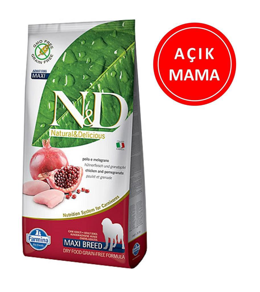 N&D Nd Tahilsiz Tavuklu Narli Büyük İrk Maxi Köpek Mamasi 1 Kg Açik N&D Nd Tahilsiz Tavuklu Narli Büyük İrk Maxi Köpek Mamasi 1 Kg Açik