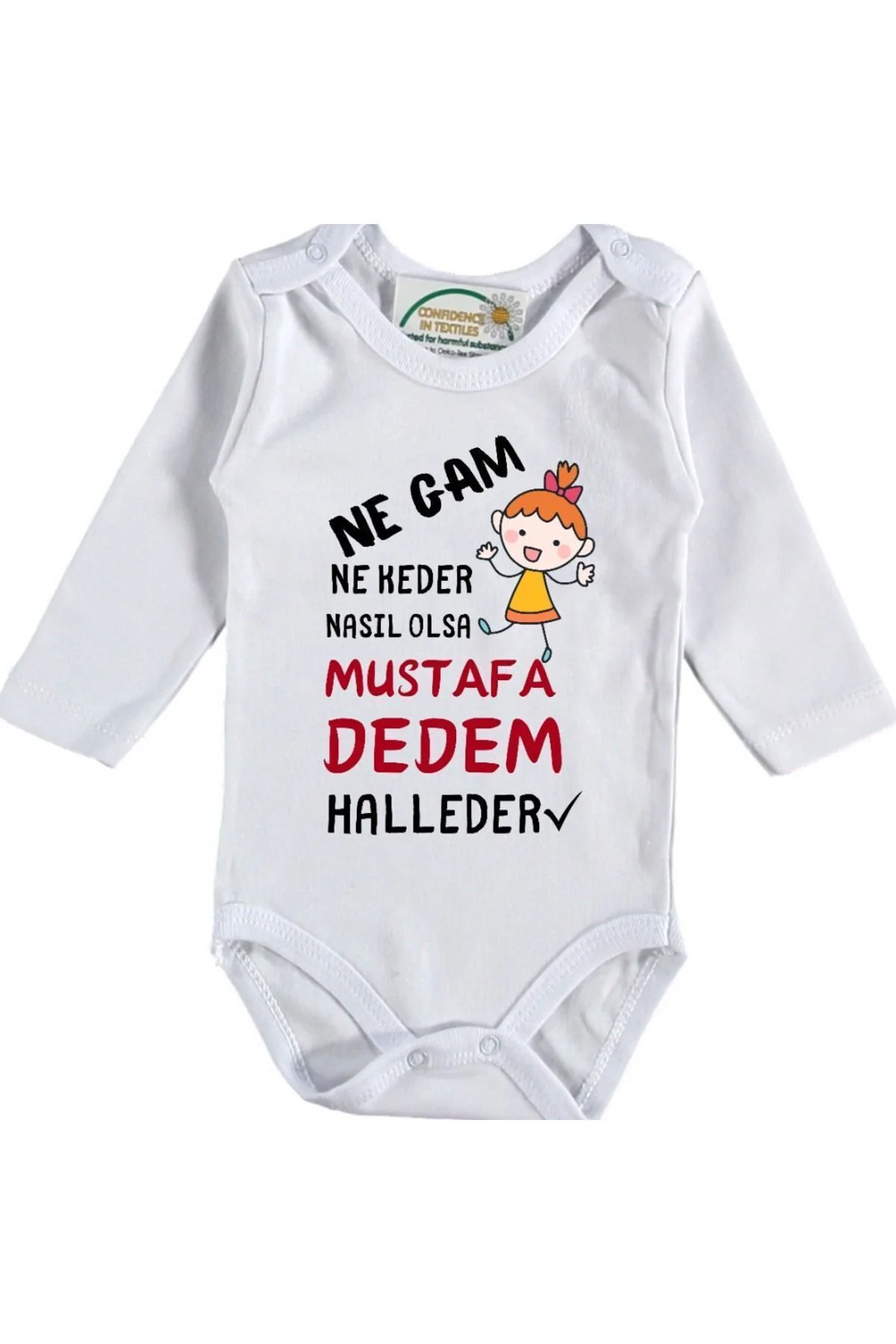 Ne gam ne keder Nasıl Olsa halleder Yazılı Kişiye Özel Kız Bebek Zıbın-yeni Ne gam ne keder Nasıl Olsa halleder Yazılı Kişiye Özel Kız Bebek Zıbın-yeni