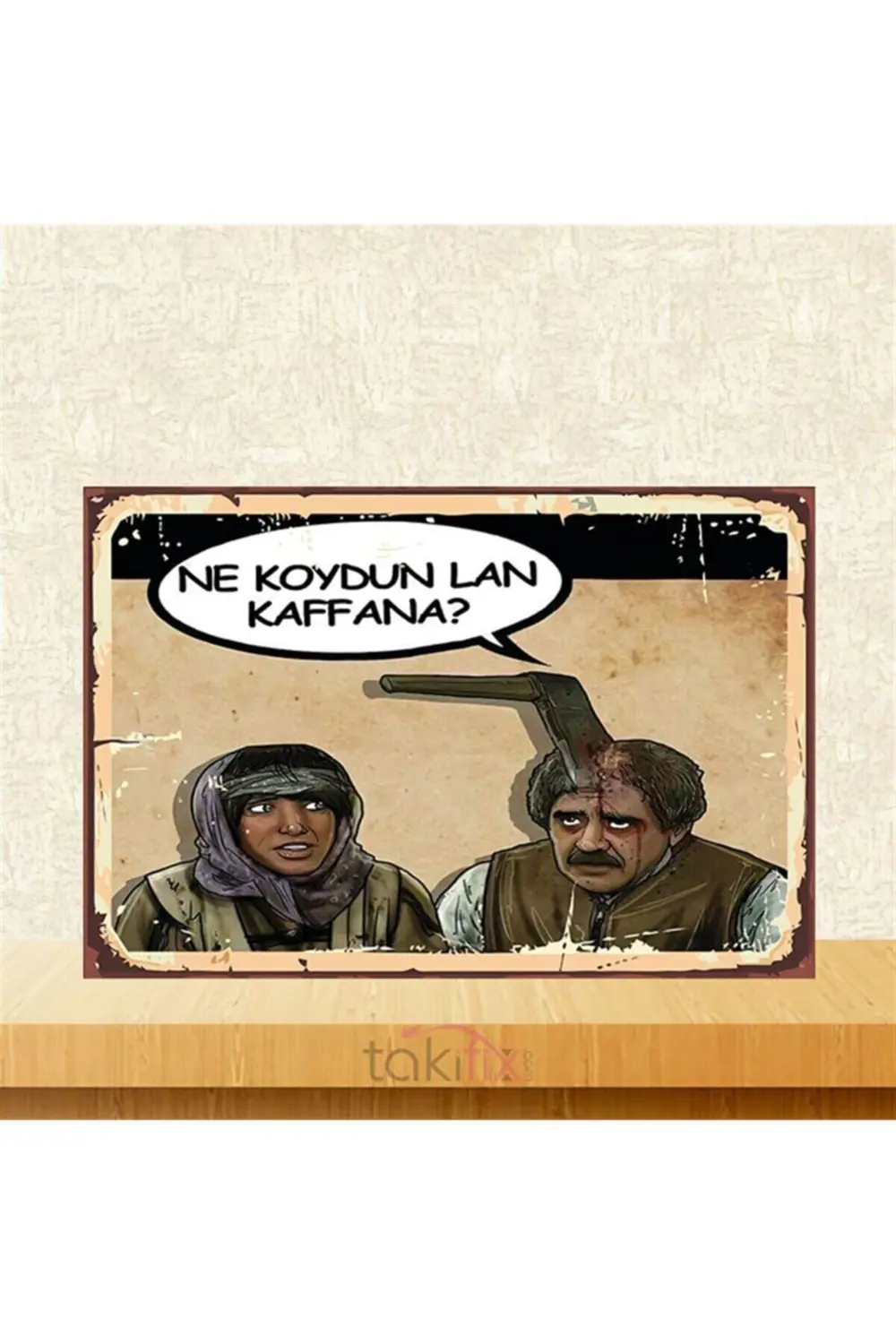 Ne Koydun Lan Kaffana? Levent Kırca 20-30 Cm Retro Ahşap Poster