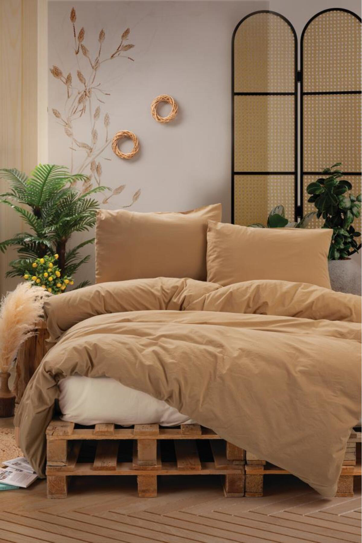 Neysekivar Neat Poplin Çift Kişilik Nev Takımı Bej Krem