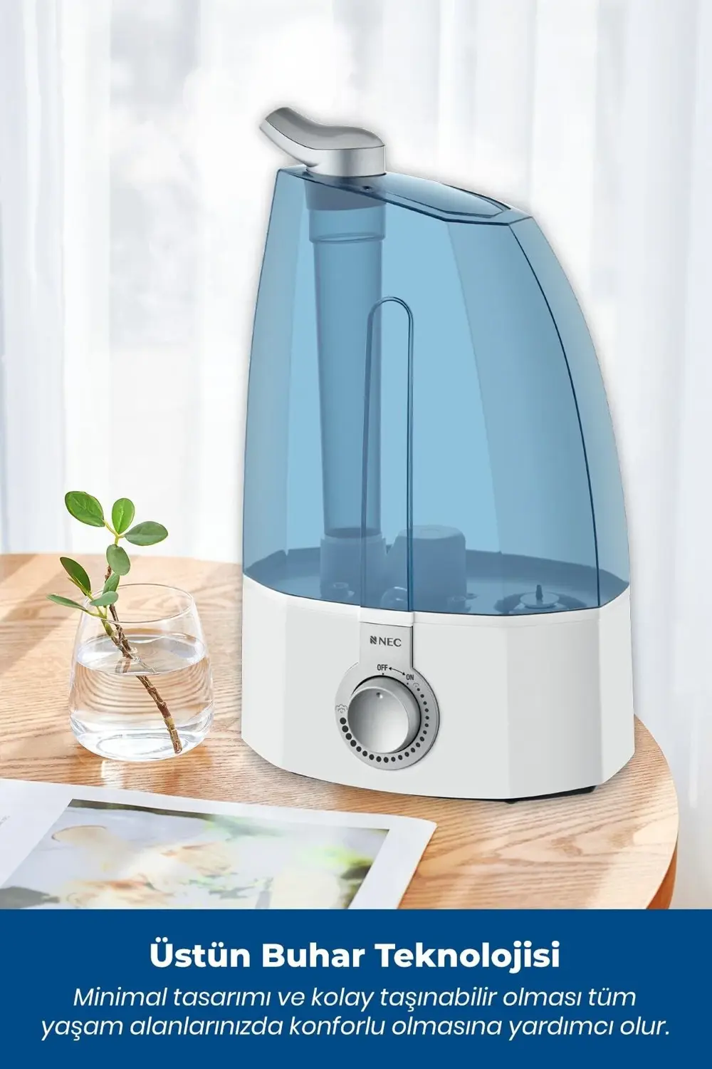 Nec Beyaz Ultrasonik Sessiz 3,7l Su Tankı 12 Saat Kesintisiz Buha