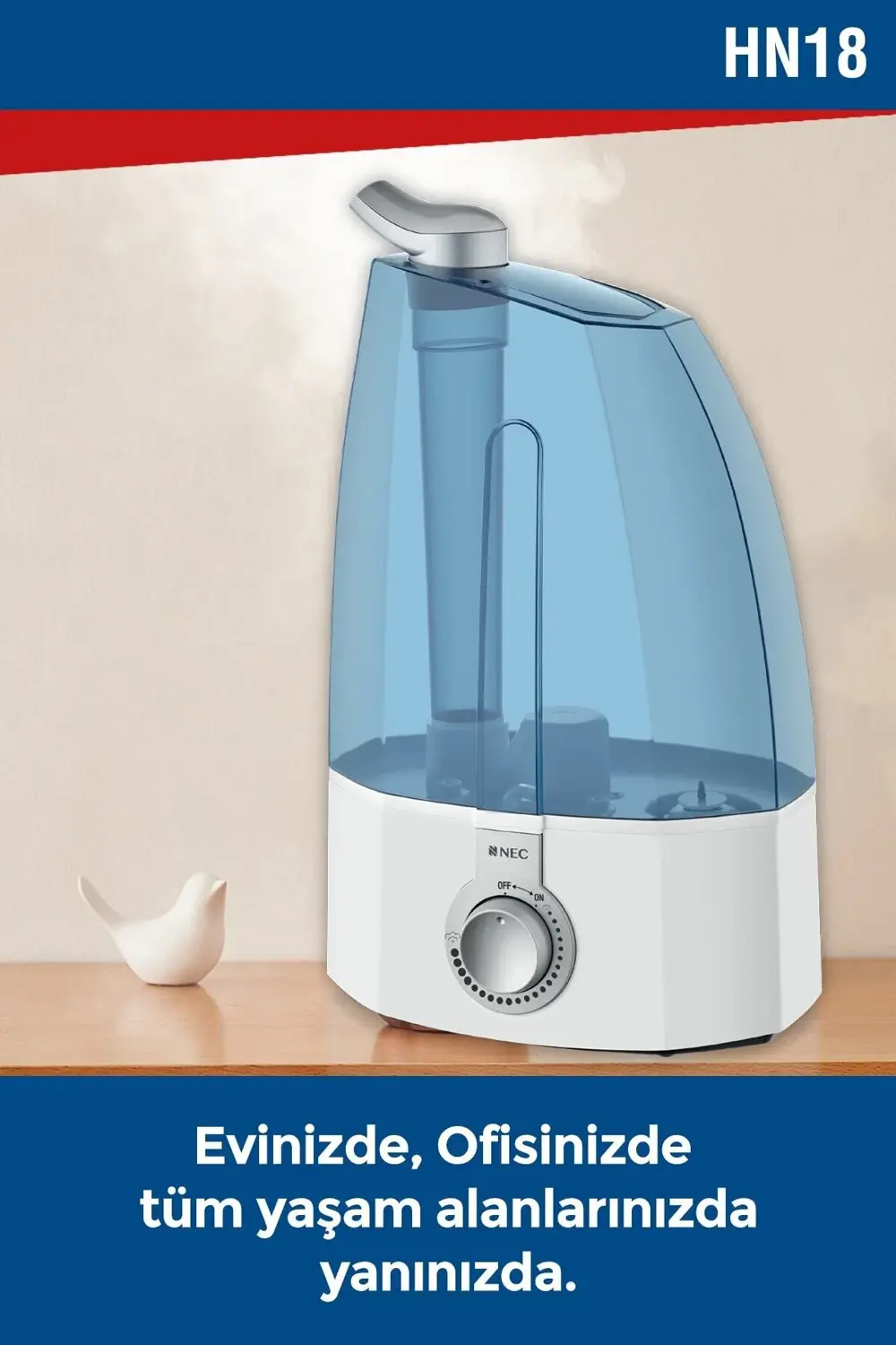 Nec Beyaz Ultrasonik Sessiz 3,7l Su Tankı 12 Saat Kesintisiz Buha