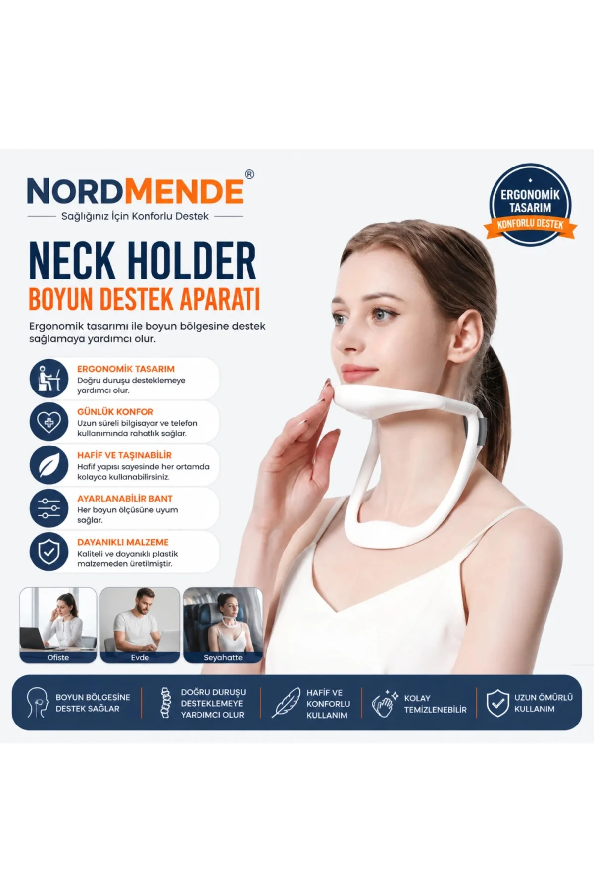 Neck Holder Boyun Destek Aparatı | Ergonomik &Amp; Medikal Kullanım Neck Holder Boyun Destek Aparatı | Ergonomik &Amp; Medikal Kullanım - Görsel 4