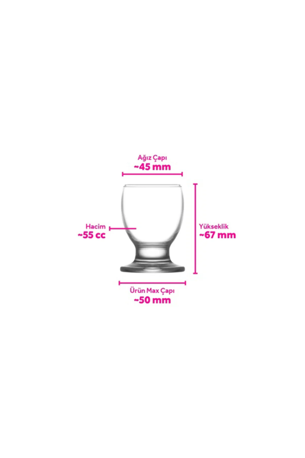 Nectar Cam Likör Bardağı 6'lı 55 ml (Şerbet Bardağı , Mini Tatlı Servis )