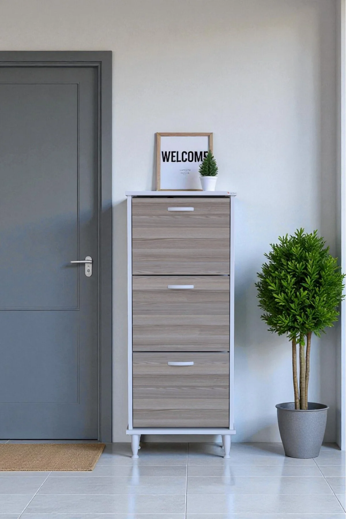 Nefes Ayaklı 52 cm Ayakkabılık Kapı Önü/Antre 3 Düşer Kapaklı Cor Nefes Ayaklı 52 cm Ayakkabılık Kapı Önü/Antre 3 Düşer Kapaklı Cor