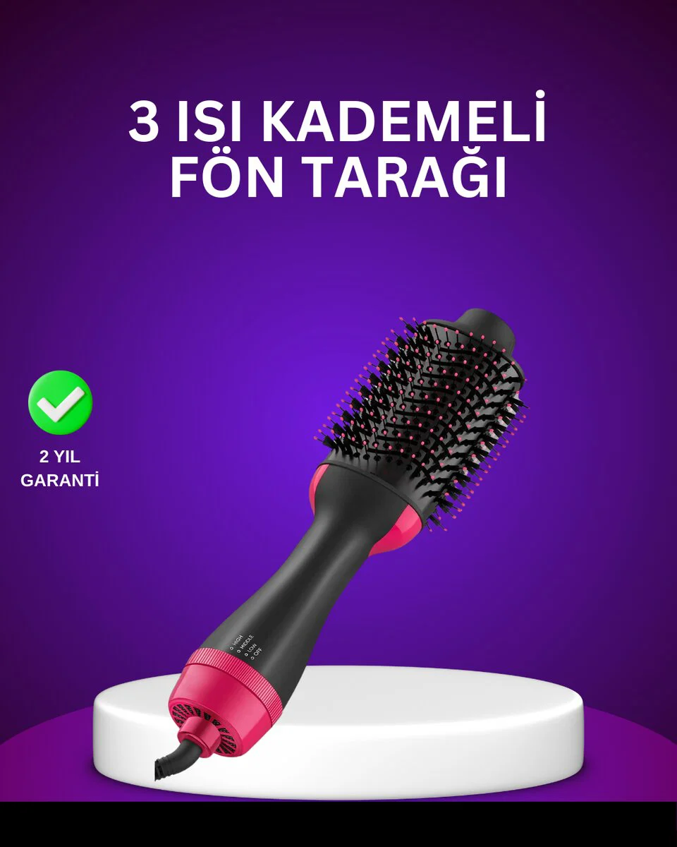 Negatif İyon Saç Kurutma ve Şekillendirme Fırçası - 1200W Ev Ürünü