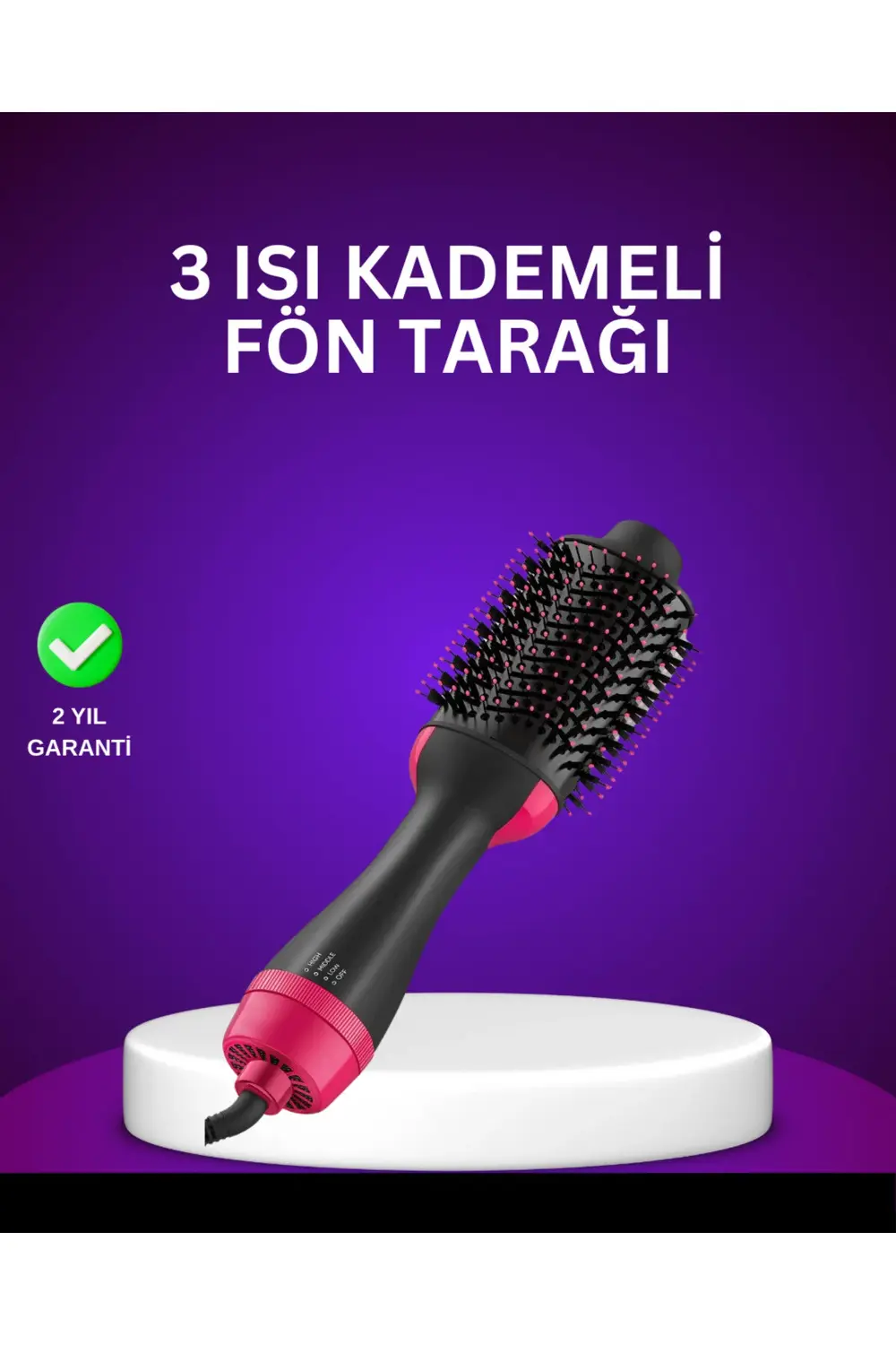 Negatif İyon Teknolojili Saç Kurutma ve Şekillendirme Fırçası