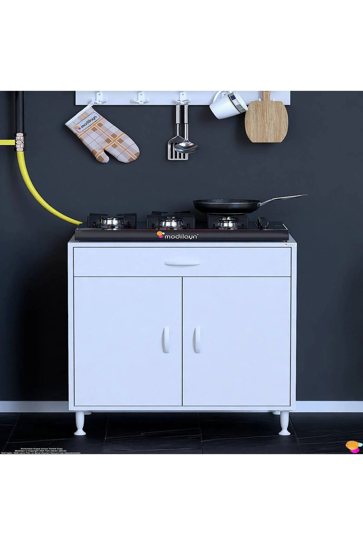 Nehir 70 cm Mutfak Dolabı Çok Amaçlı Ankastre Set Ocak Dolabı 70x