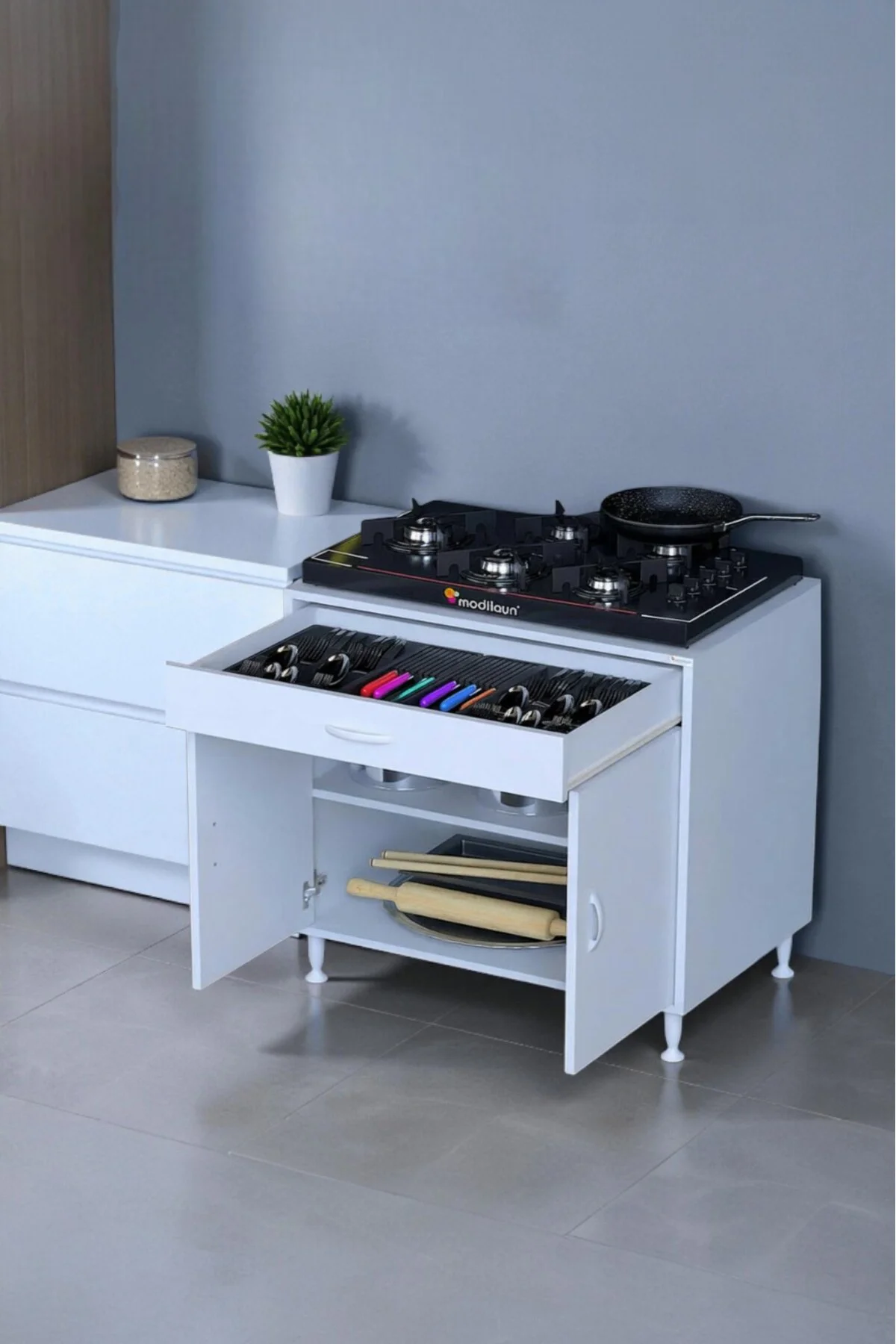 Nehir 70 cm Mutfak Dolabı Çok Amaçlı Ankastre Set Ocak Dolabı 70x