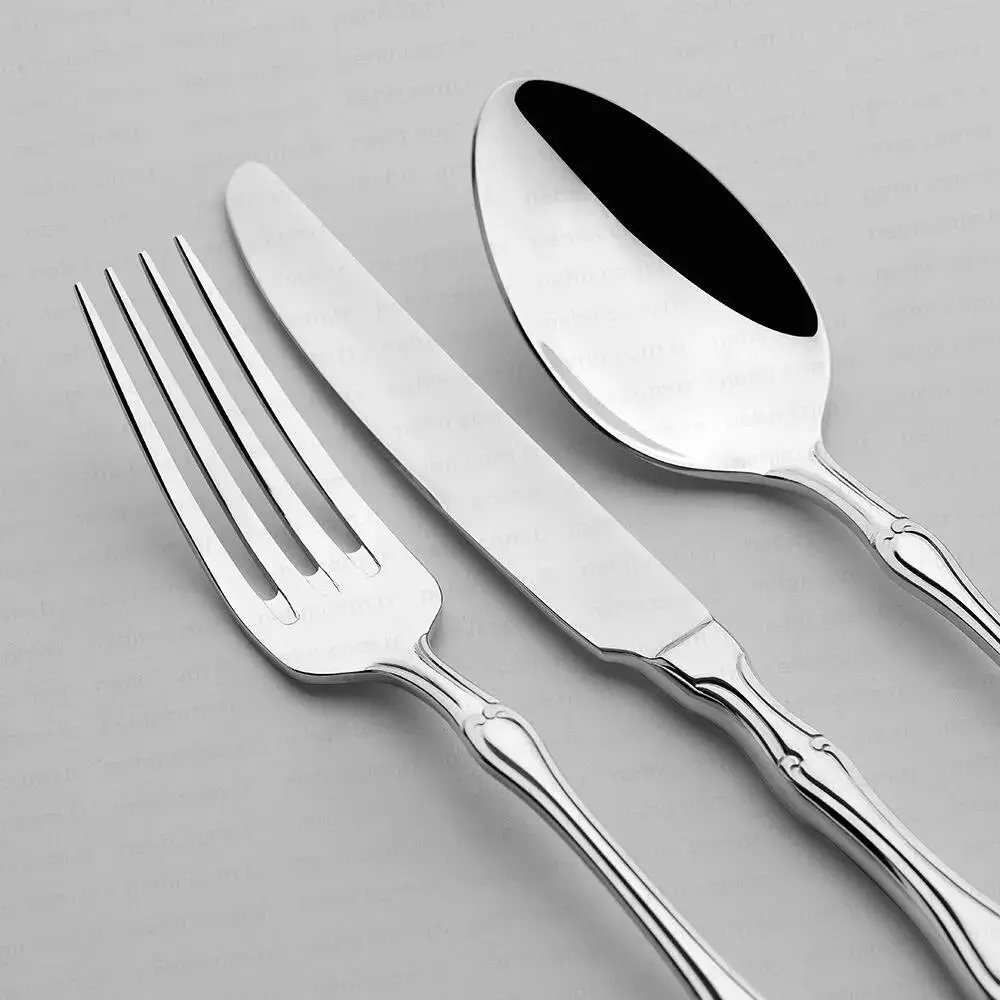 Nehir Adriana Sade 89 Parça 12 Kişilik Çatal Kaşık Bıçak Takımı