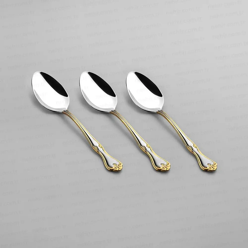 Nehir Lalezar Altın Sade 89 Parça Çatal Kaşık Bıçak Takımı