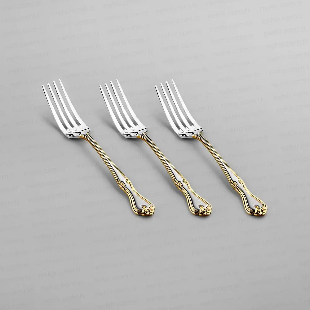 Nehir Lalezar Altın Sade 89 Parça Çatal Kaşık Bıçak Takımı