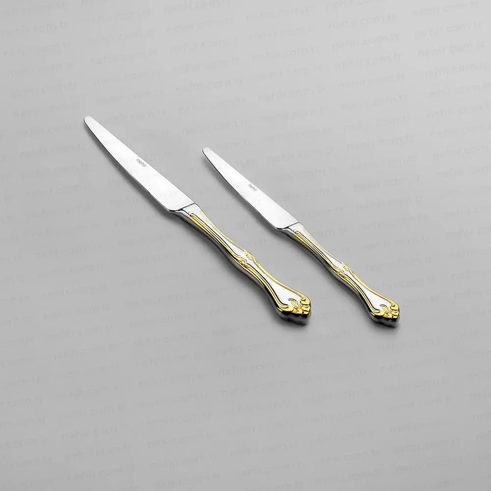 Nehir Lalezar Altın Sade 89 Parça Çatal Kaşık Bıçak Takımı