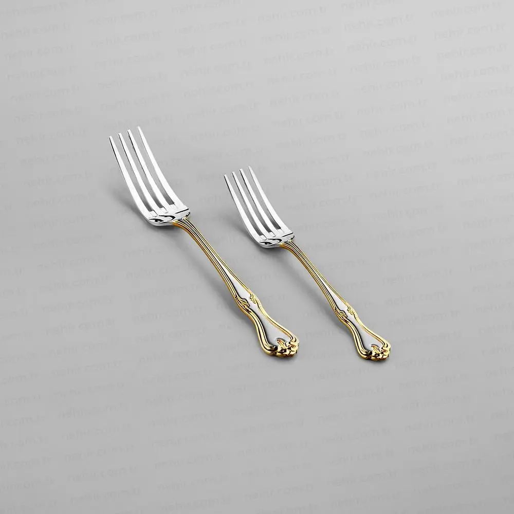 Nehir Lalezar Altın Sade 89 Parça Çatal Kaşık Bıçak Takımı