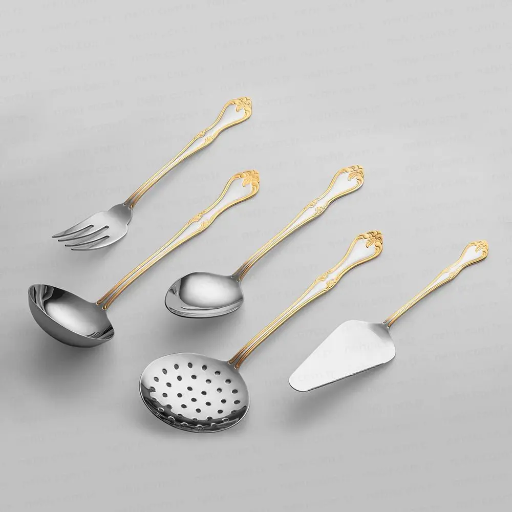 Nehir Lalezar Altın Sade 89 Parça Çatal Kaşık Bıçak Takımı