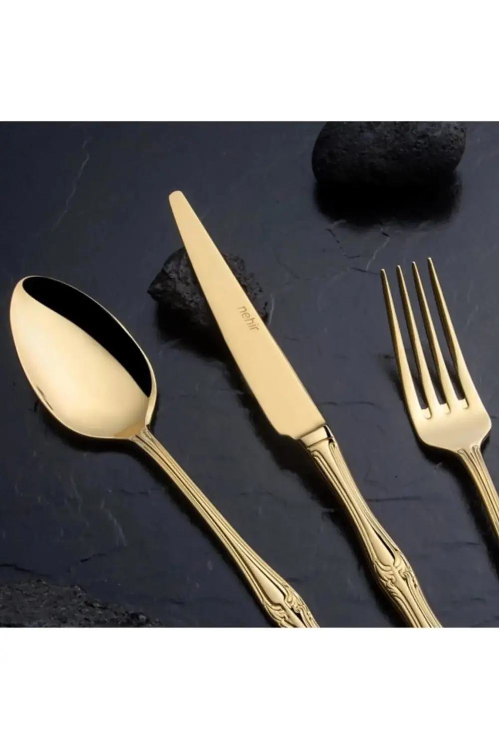 Nehir Lalezar Titanyum Gold Full Altın Parlak 89 Parça Kutulu Çat