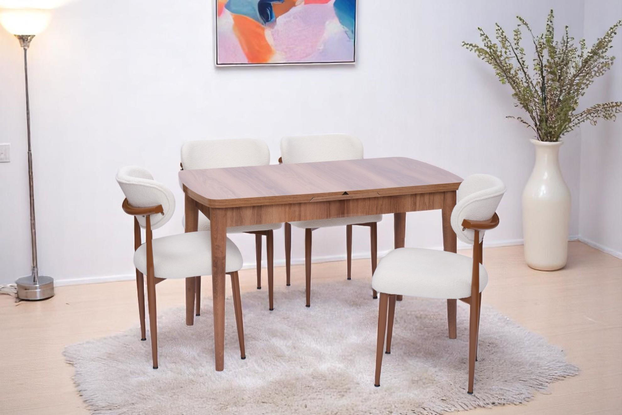 Erezogullari Mobilya Nehir Polo Lak Panel Açilir Mutfak Masa Takimi 75X130cm