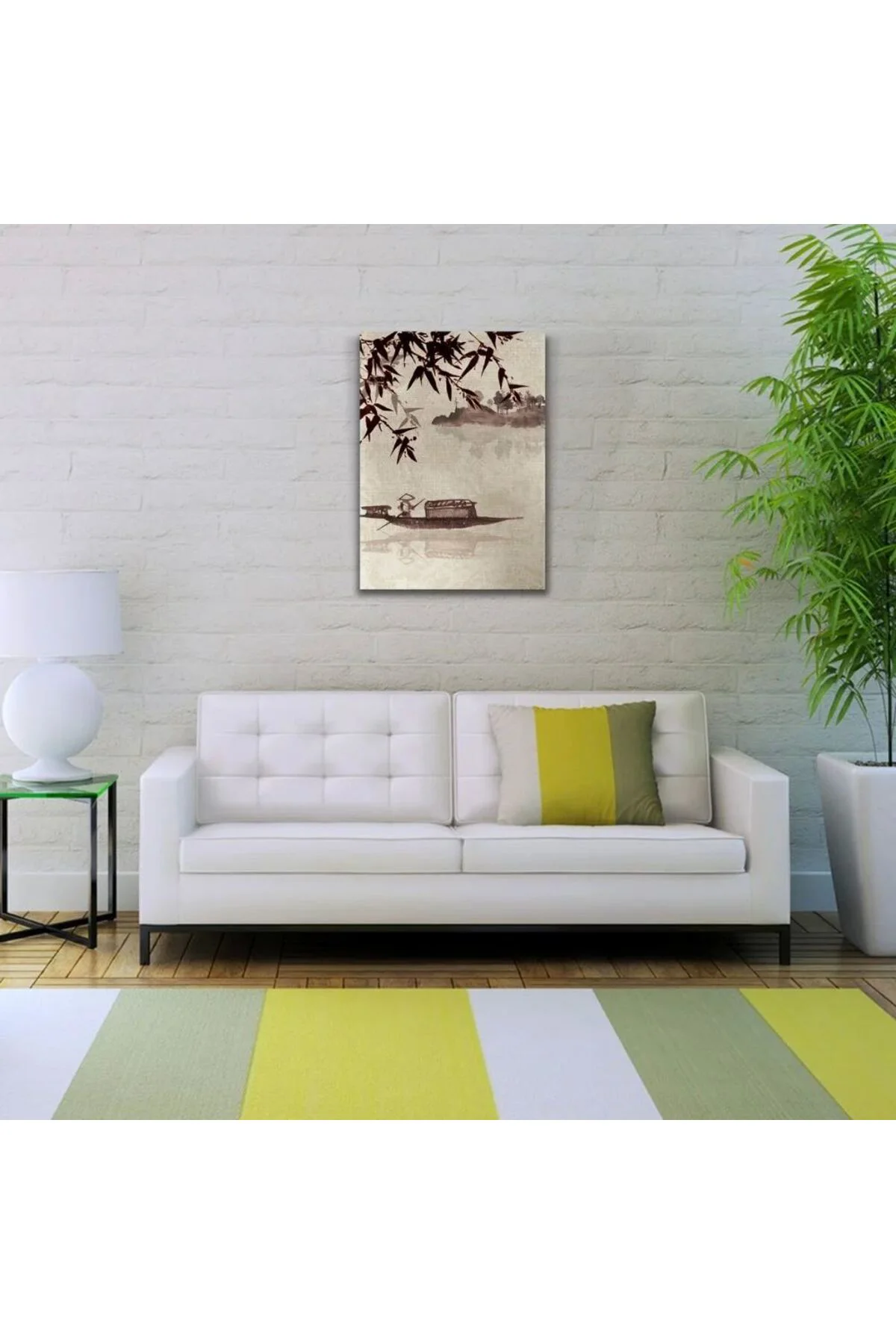 Nehirdeki Çinli Kayıkçı Suluboya Kanvas Tablo 50 x 70 Fiyatı, Yorumları ve Özellikleri