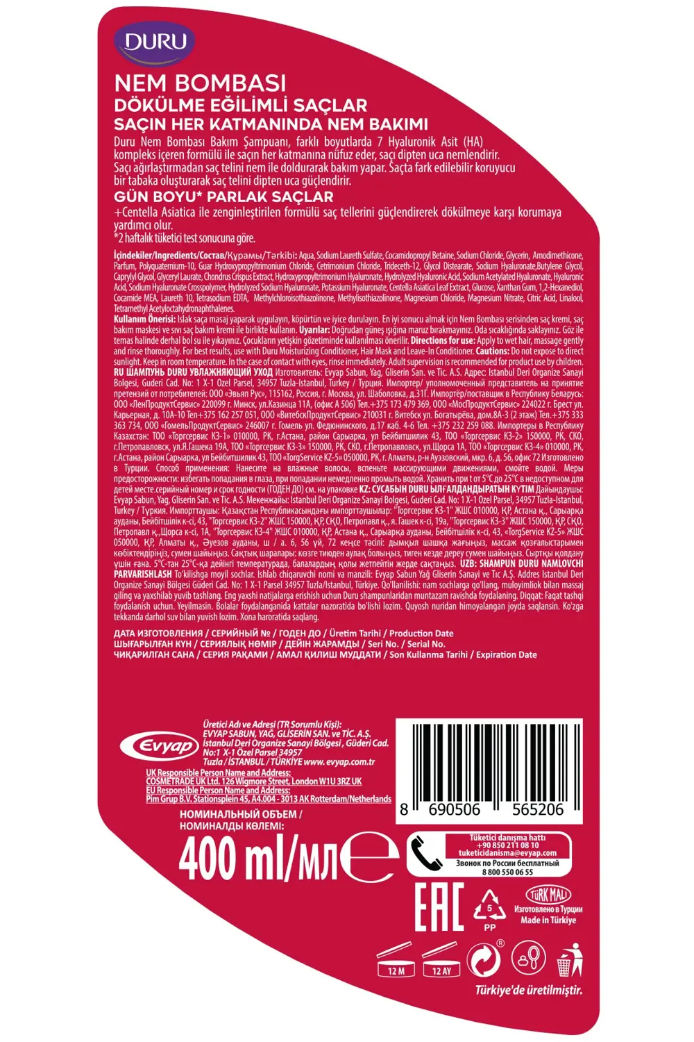 Nem Bombası Dökülme Eğilimli Saçlar İçin Dökülme Karşıtı Şampuan