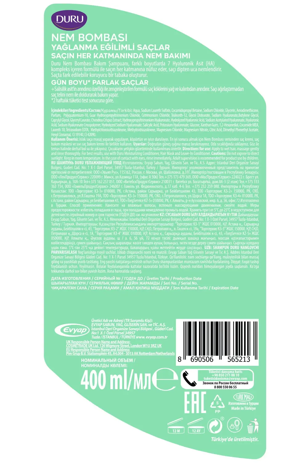 Nem Bombası Yağlanma Eğilimli Saçlar İçin Arındırıcı ve Hacim Ver