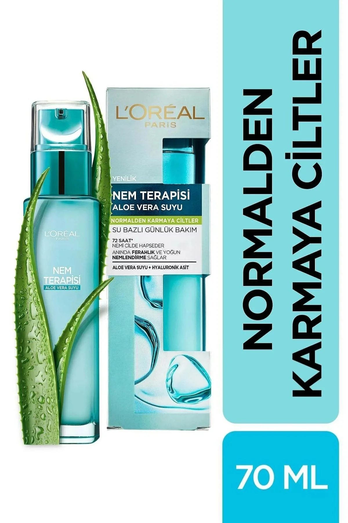 Nem Terapisi Aloe Vera Suyu Normalden Karmaya Ciltler Için Su Bazlı Günlük Bakım 70ml Nem Terapisi Aloe Vera Suyu Normalden Karmaya Ciltler Için Su Bazlı Günlük Bakım 70ml