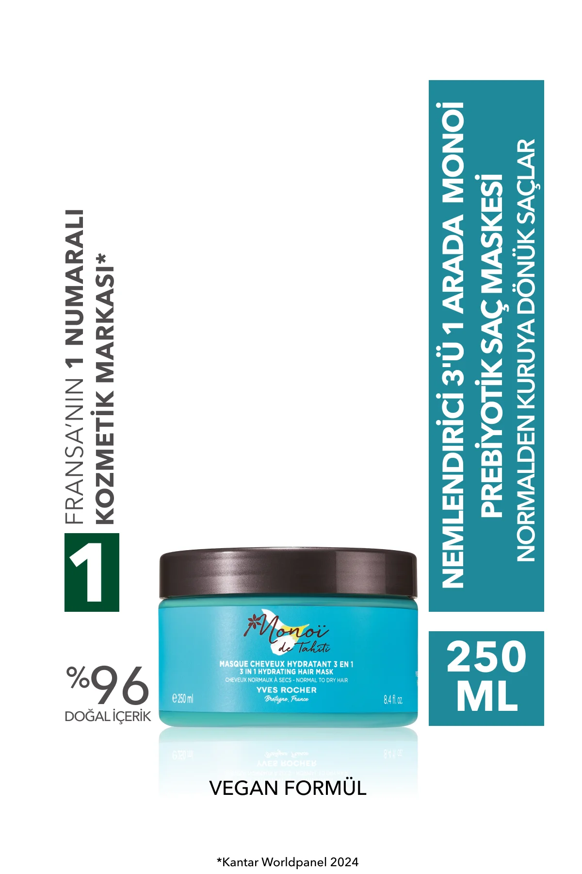 Nemlendirici 3’ü 1 Arada Prebiyotik Saç Maske – Normalden Kuruya 