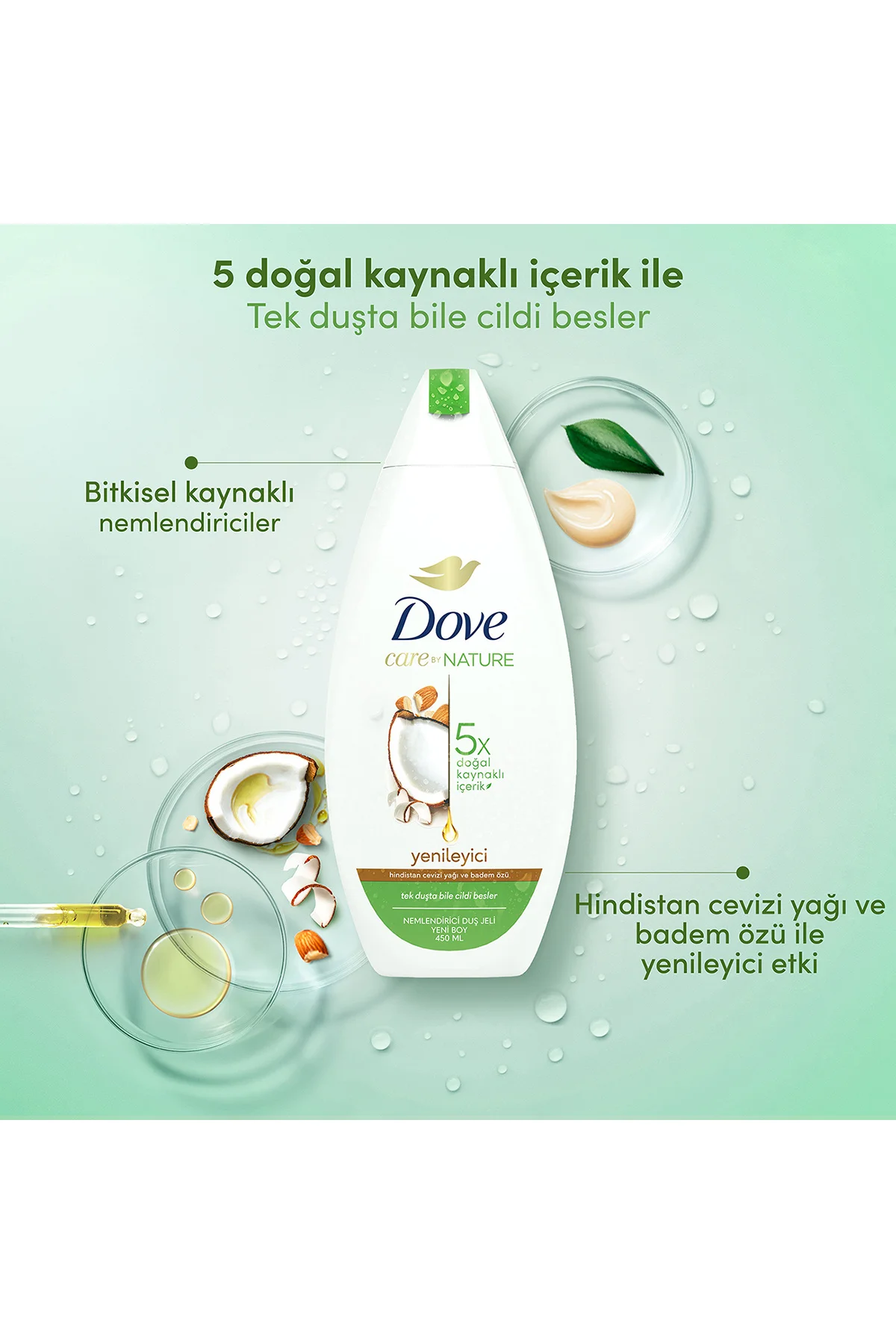 Nemlendirici Duş Jeli Hindistan Cevizi Yağı Ve Badem Özü 450 ml