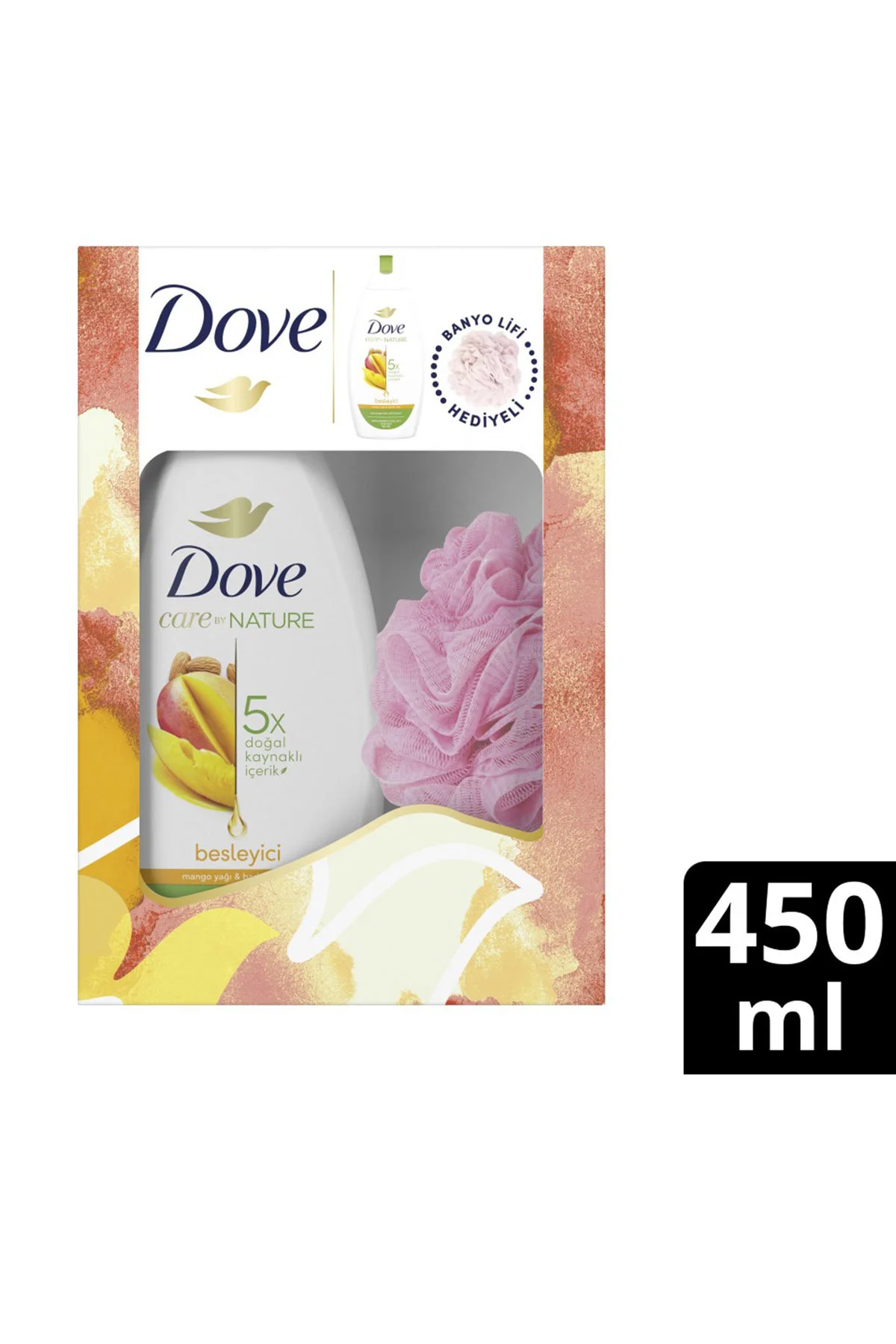 Nemlendirici Duş Jeli Mango Yağı & Badem Özü 450 ml + Duş Lifi
