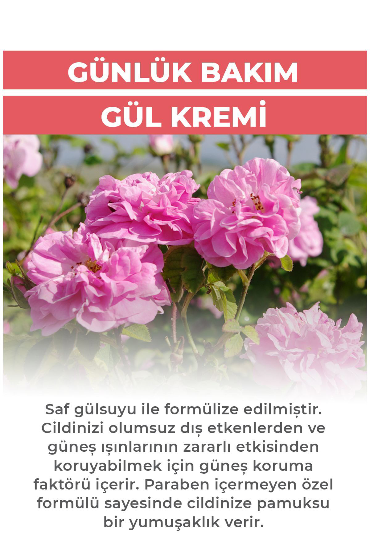 Nemlendirici Gündüz Gül Kremi 45 ml - Spf20 Koruma