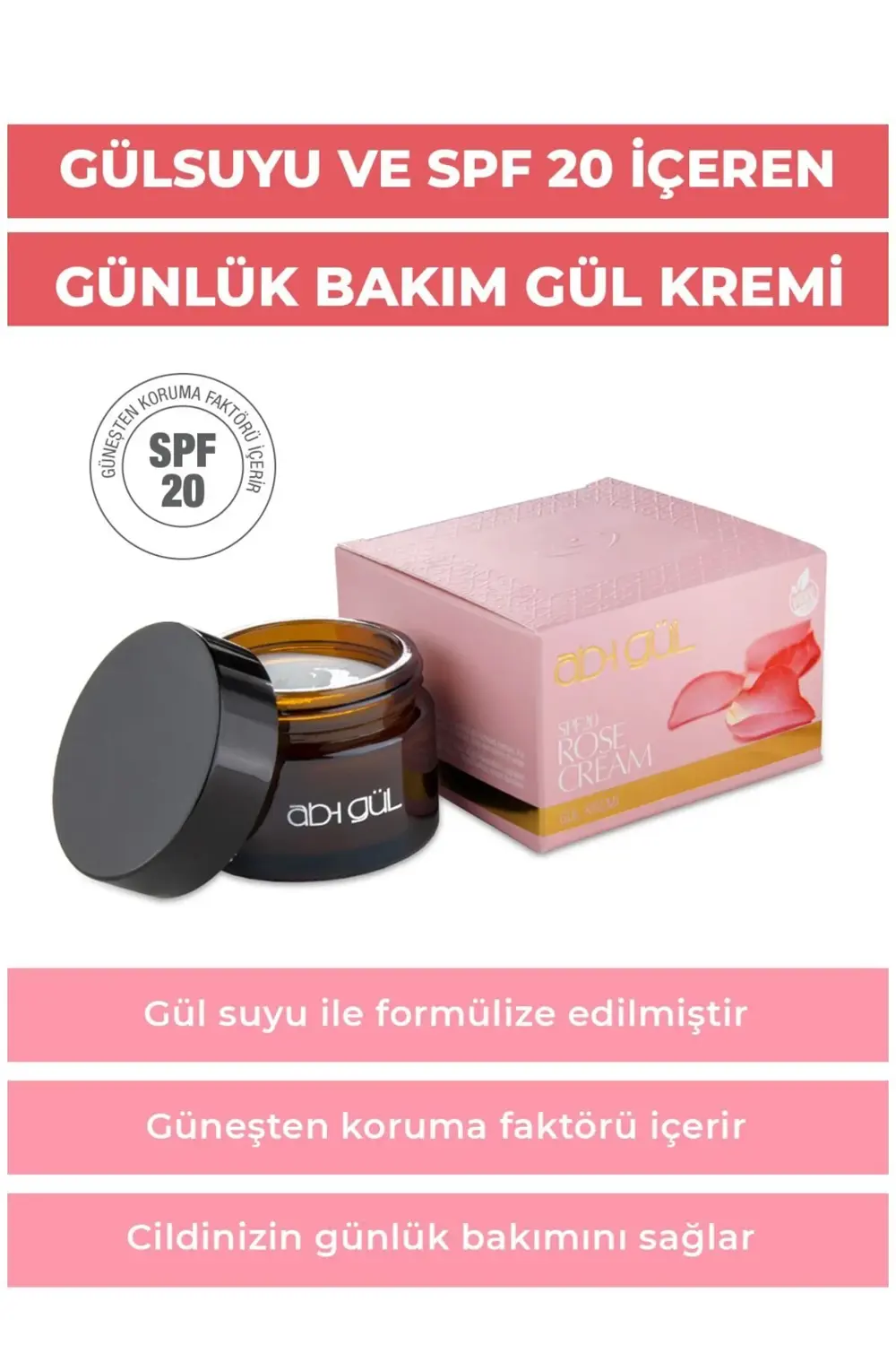 Nemlendirici Gündüz Gül Kremi 45 ml - Spf20 Koruma