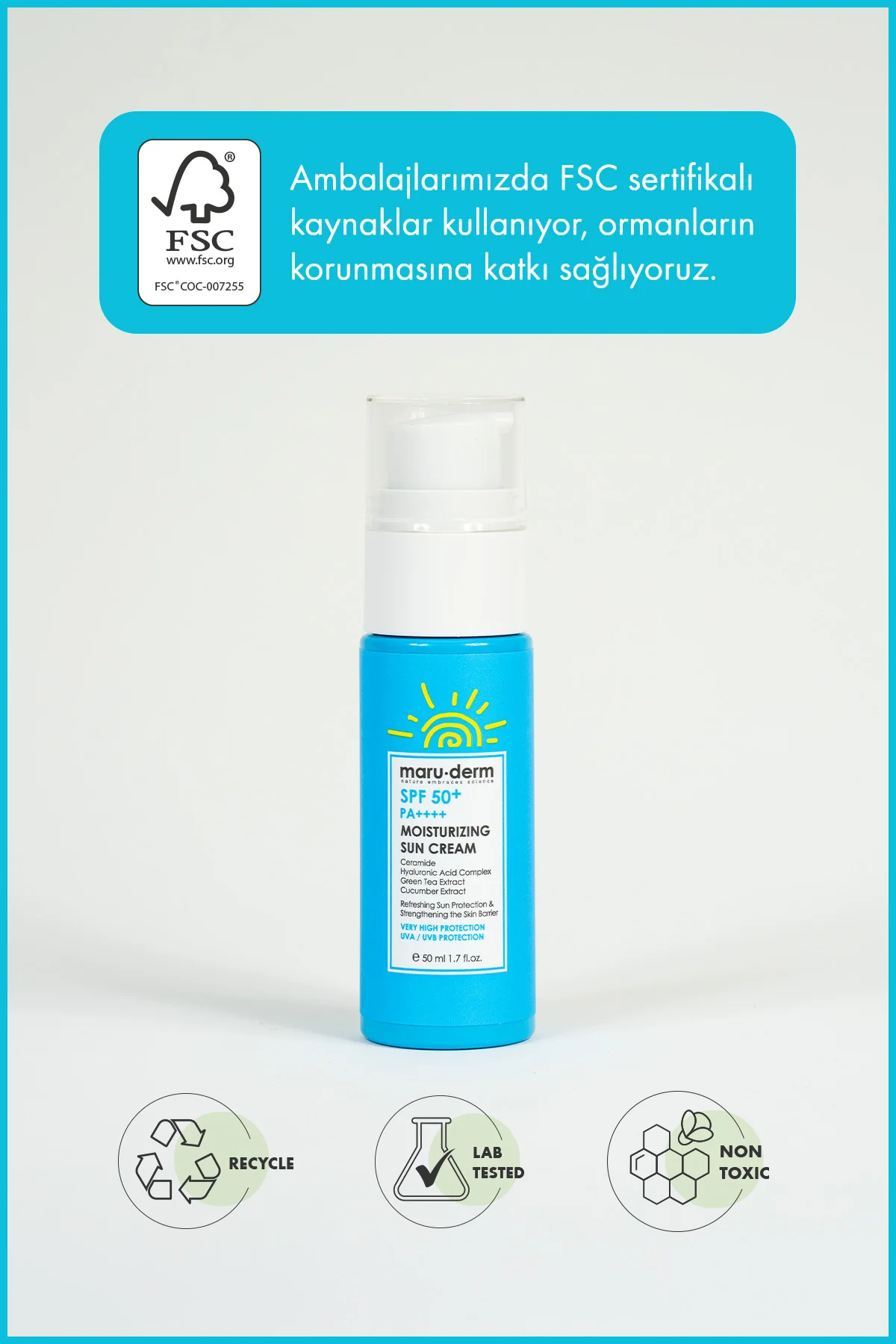 Nemlendirici Güneş Kremi SPF 50+ PA++++ | Yeni Nesil Kore Filtreli 50 ML Nemlendirici Güneş Kremi SPF 50+ PA++++ | Yeni Nesil Kore Filtreli 50 ML