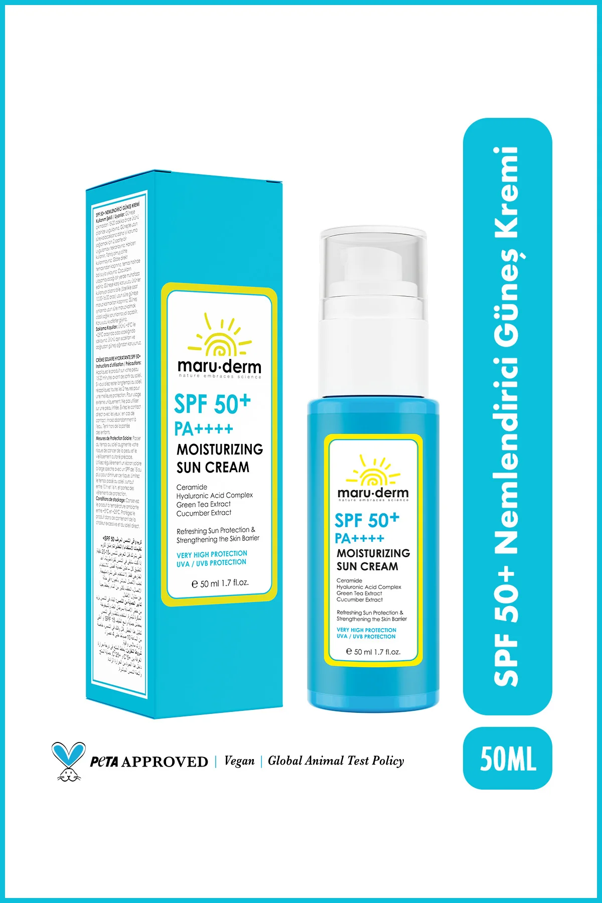 Nemlendirici Güneş Kremi SPF 50+ PA++++ | Yeni Nesil Kore Filtreli 50 ML Nemlendirici Güneş Kremi SPF 50+ PA++++ | Yeni Nesil Kore Filtreli 50 ML