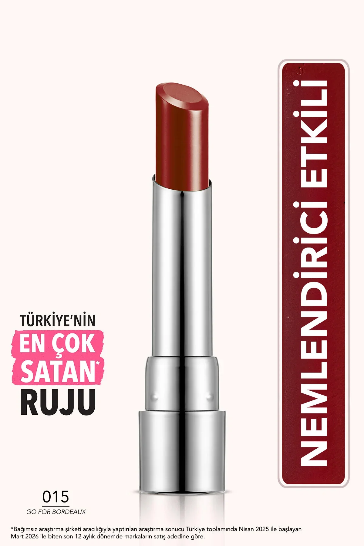 Nemlendirici Parlak Ruj - Sheer Up Lipstick - 015 Go For Bordeaux - 8682536012133