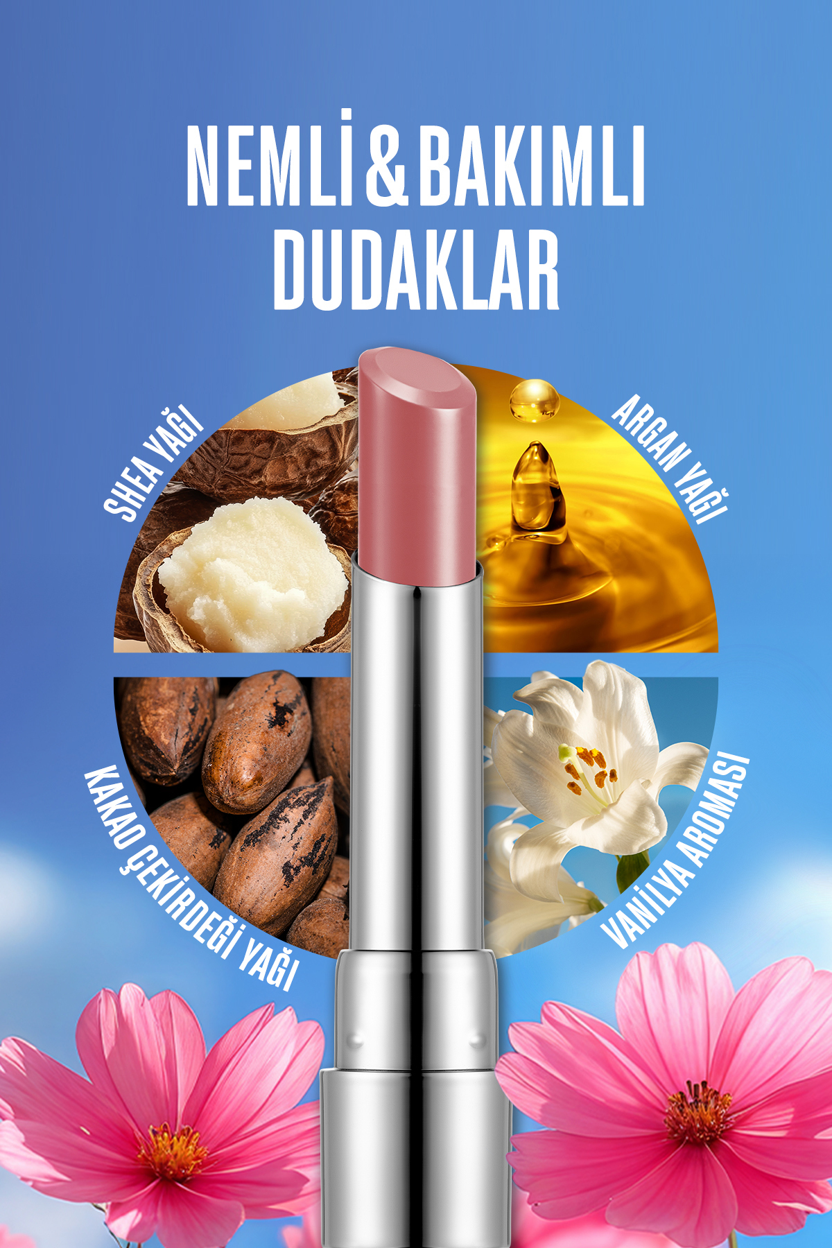 Flormar Nemlendirici Parlak Ruj - Sheer Up Lipstick - 015 Go For Bordeaux