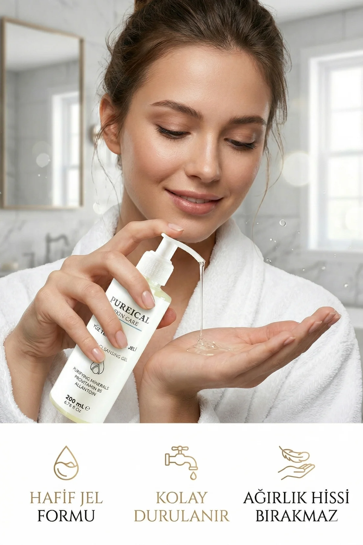 Nemlendirici Yüz Temizleme Jeli 200 ml, Panthenol, Allantoin & Mi