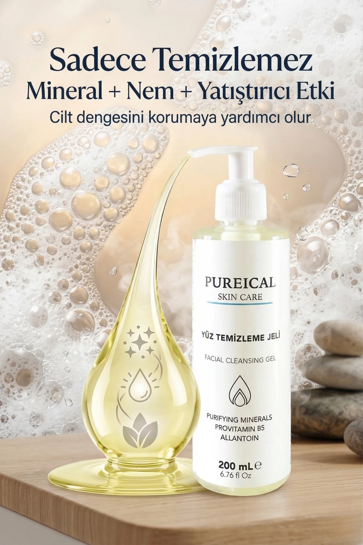 Nemlendirici Yüz Temizleme Jeli 200 ml, Panthenol, Allantoin & Mi