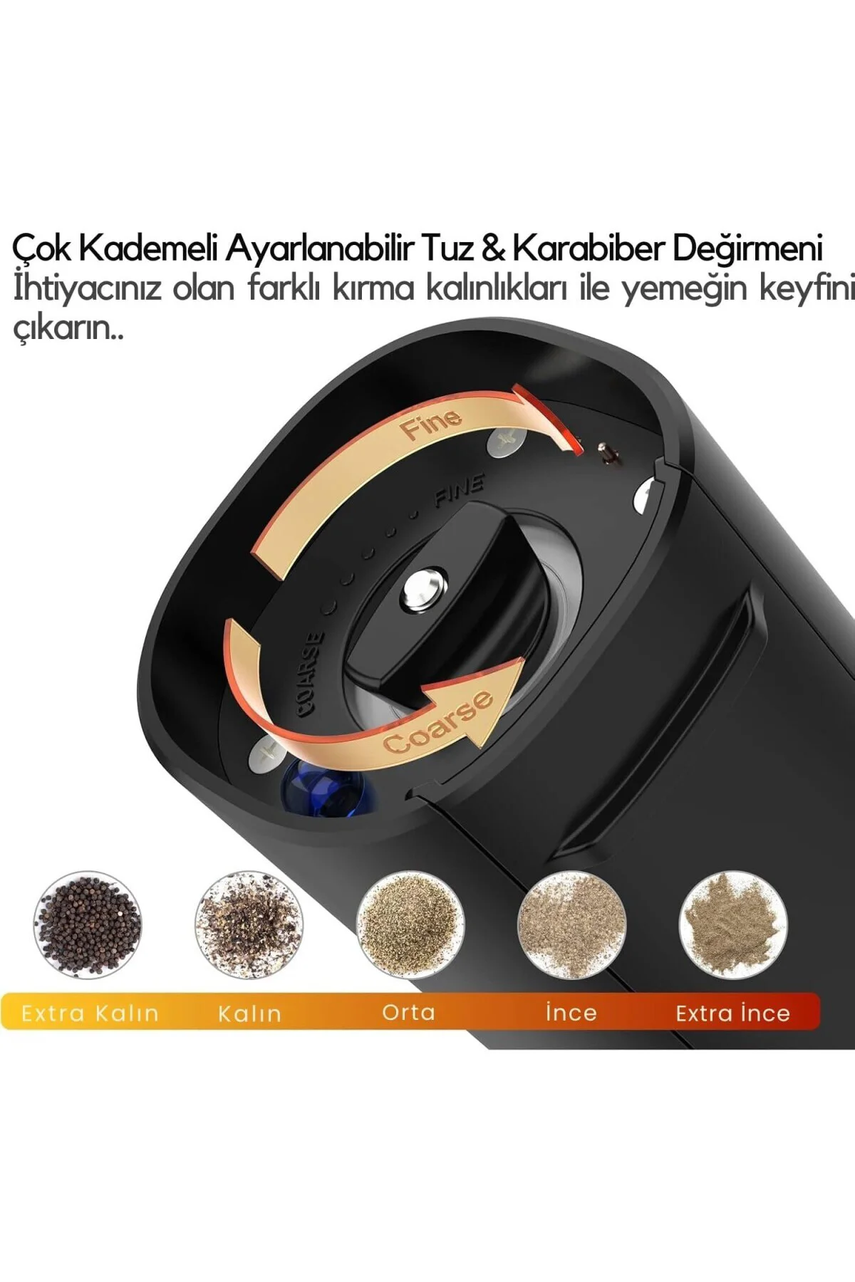 Neo Şarjlı Stantlı Karabiber, Tuz Öğütücü, Şarjlı Otomatik Tuz Öğ