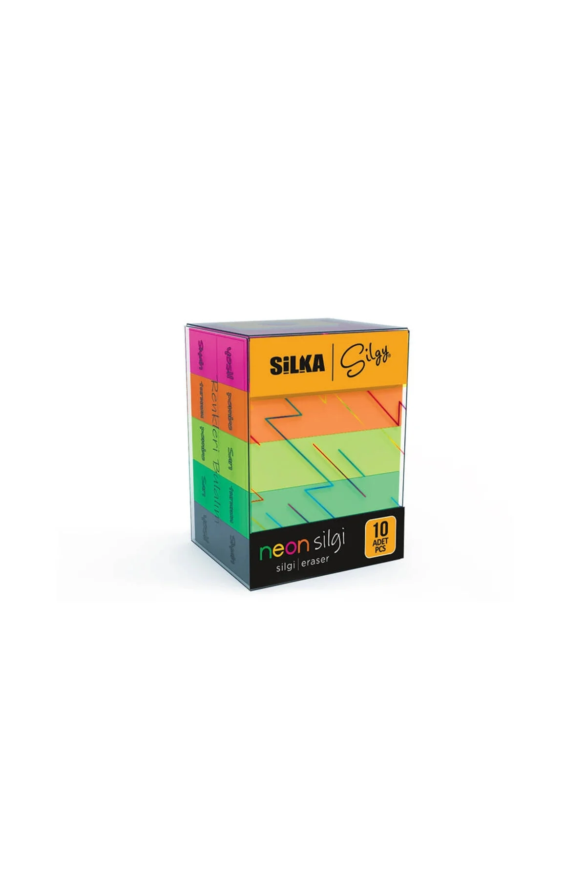 Neon 5 Renk 10lu Paket Silgi Art-14