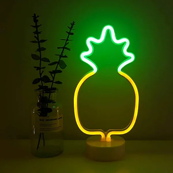 Neon Ananas Desenli Dekoratif LED Lamba Aydınlatma Ürünü