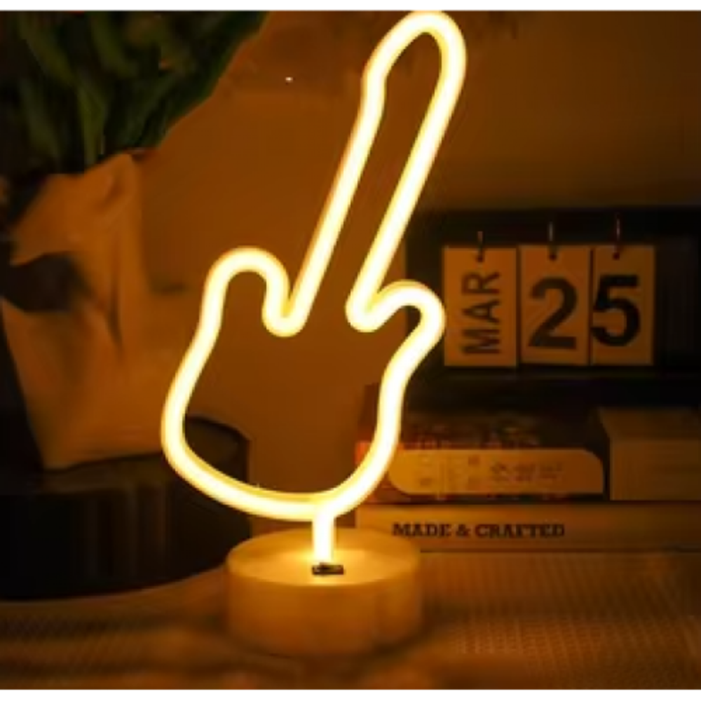 Neon Gitar Masa Lambası