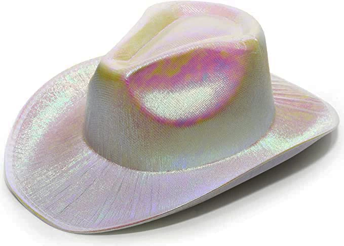 Neon Hologramlı Kovboy Model Parti Şapkası Beyaz Yetişkin 39x36x1 Neon Hologramlı Kovboy Model Parti Şapkası Beyaz Yetişkin 39x36x1
